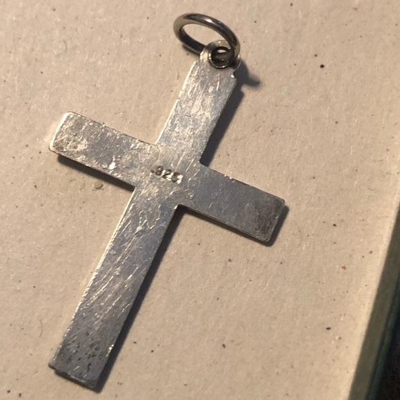 VTG Sterling Silver Cross Crucifix Floral Flower Filigree Style Design 925 - Picture 3 of 5